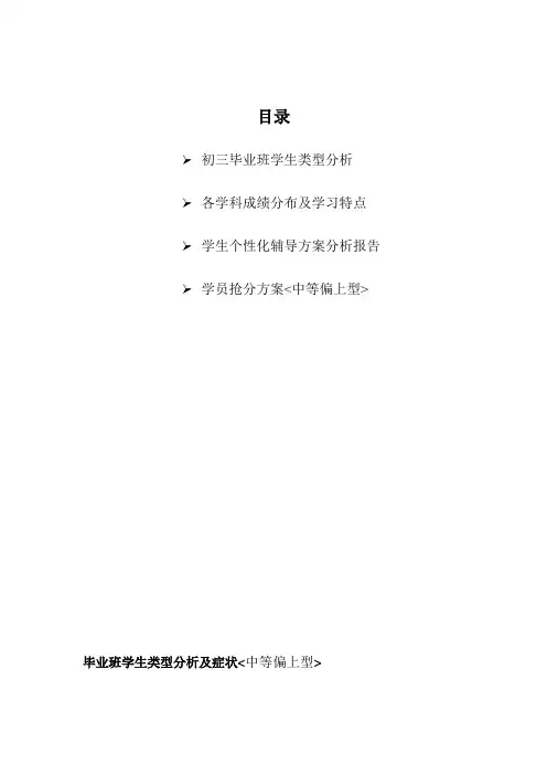一对一培训教育--中考抢分计划中等偏上型 精