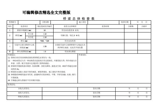 桥梁检查和记录表精选全文
