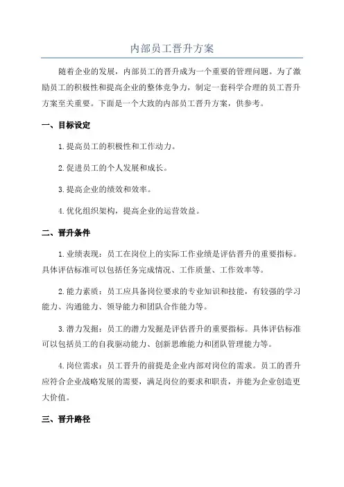 内部员工晋升方案