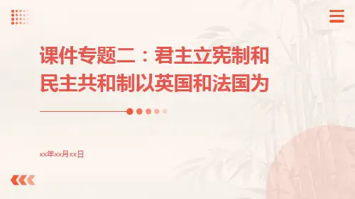 课件专题二君主立宪制和民主共和制以英国和法国为