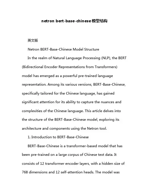 netron bert-base-chinese模型结构