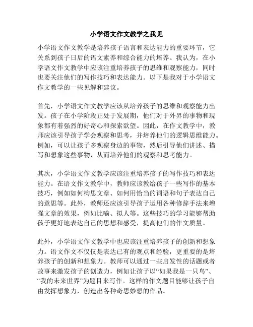 小学语文作文教学之我见