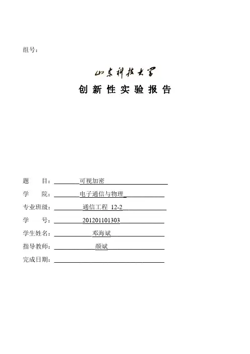 可视加密创新实验报告
