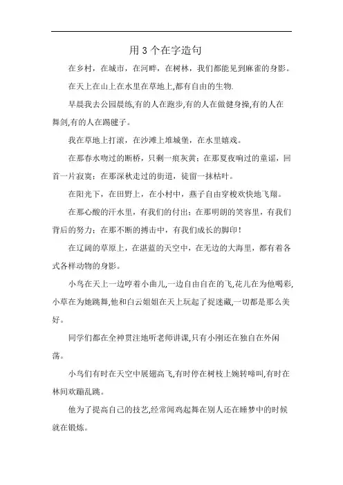 用3个在字造句