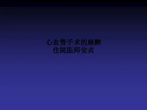 心血管手术的麻醉住院医师安贞