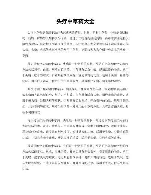 头疗中草药大全
