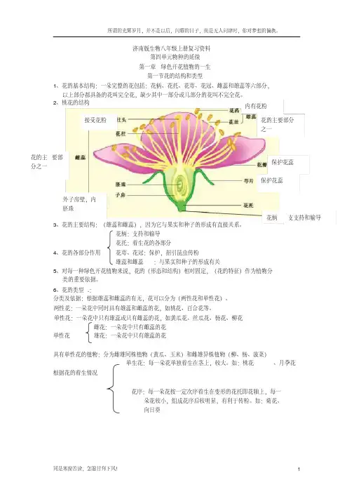 (新)济南版初二生物上册知识点汇总(供参考)