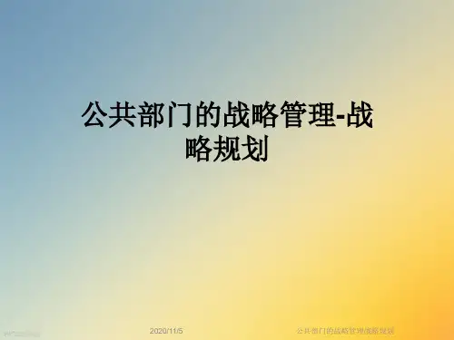 公共部门的战略管理战略规划