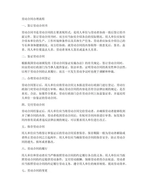 劳动合同办理流程