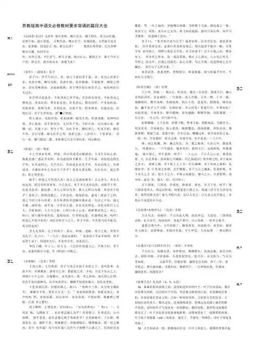 苏教版高中语文必修教材要求背诵的篇目大全.doc