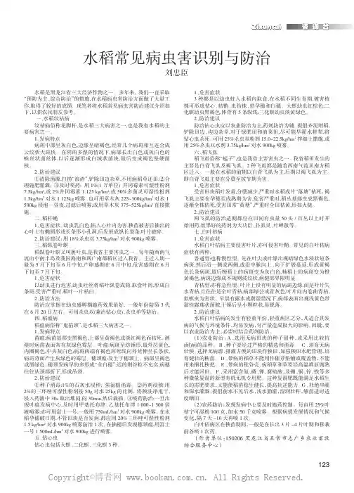 水稻常见病虫害识别与防治