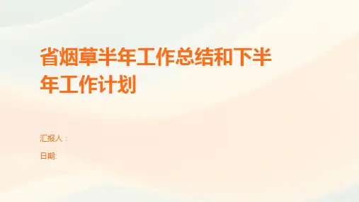 省烟草半年工作总结和下半年工作计划