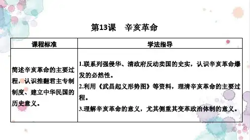 高中历史必修1精品课件：第13课 辛亥革命