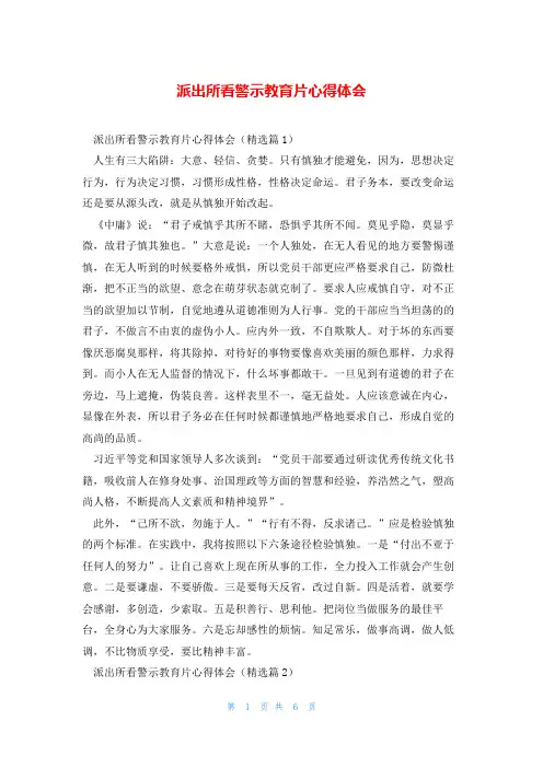 派出所看警示教育片心得体会