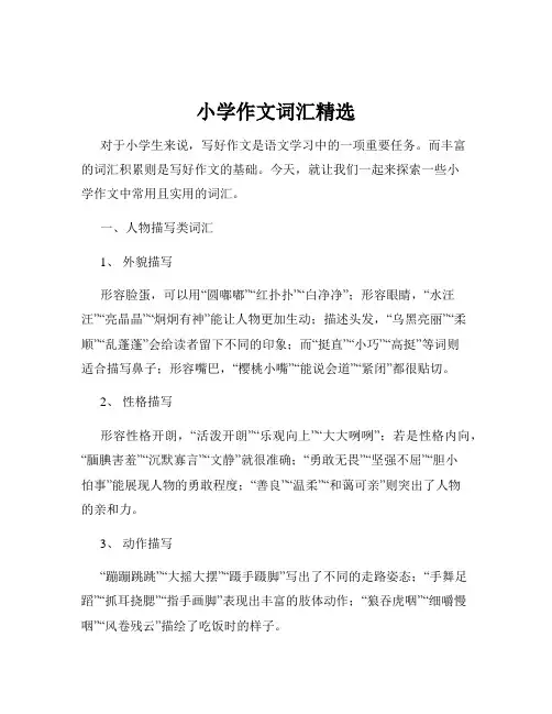 小学作文词汇精选