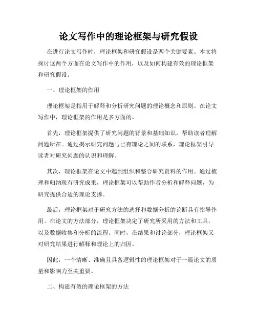 论文写作中的理论框架与研究假设