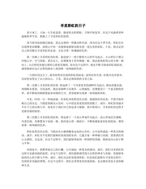 寻觅彩虹的日子