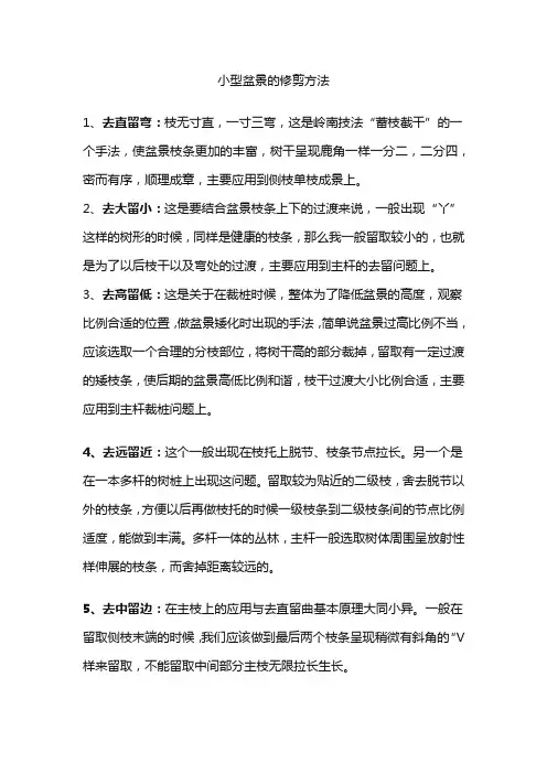 小型盆景的修剪方法
