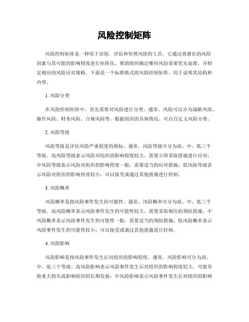 风险控制矩阵