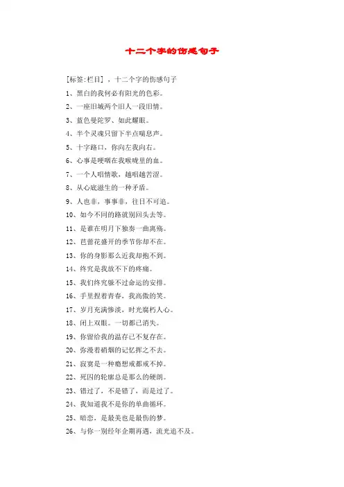 十二个字的伤感句子