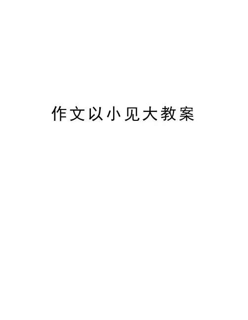 作文以小见大教案教学提纲