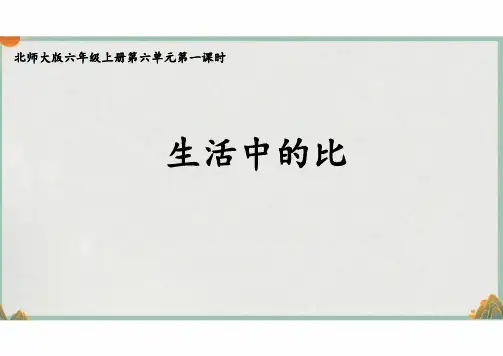 北师大版六年级上册数学生活中的比课件(共13张PPT)