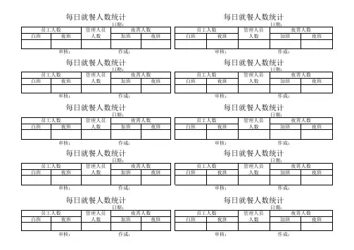 每日就餐人数统计