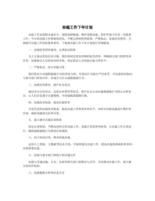 治超工作下年计划