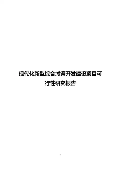 现代化新型综合城镇开发建设项目可行性研究报告