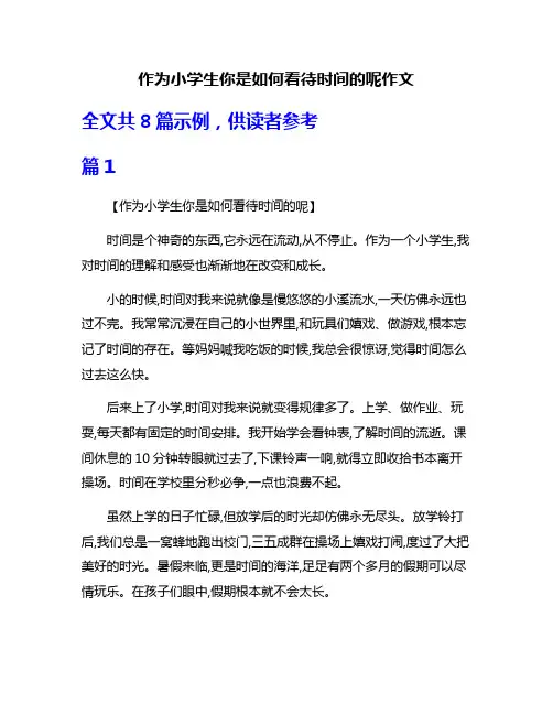 作为小学生你是如何看待时间的呢作文