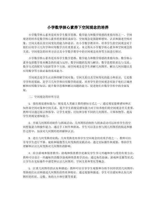 小学数学核心素养下空间观念的培养