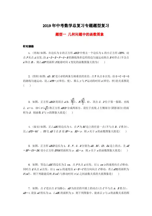 中考数学动点的函数图像含详细答案