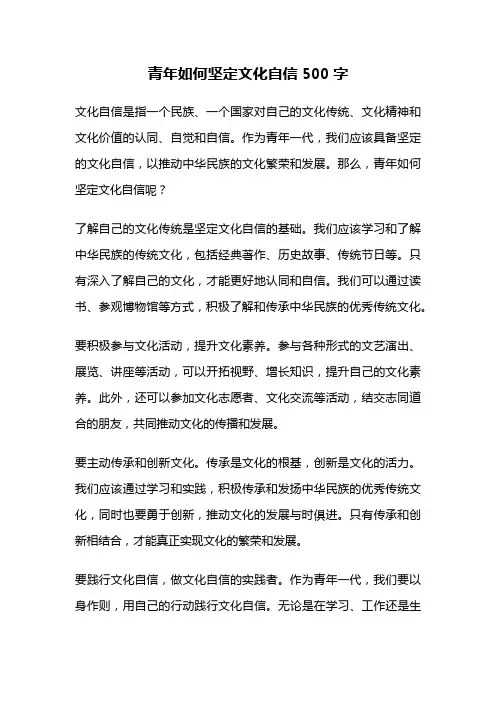 青年如何坚定文化自信500字