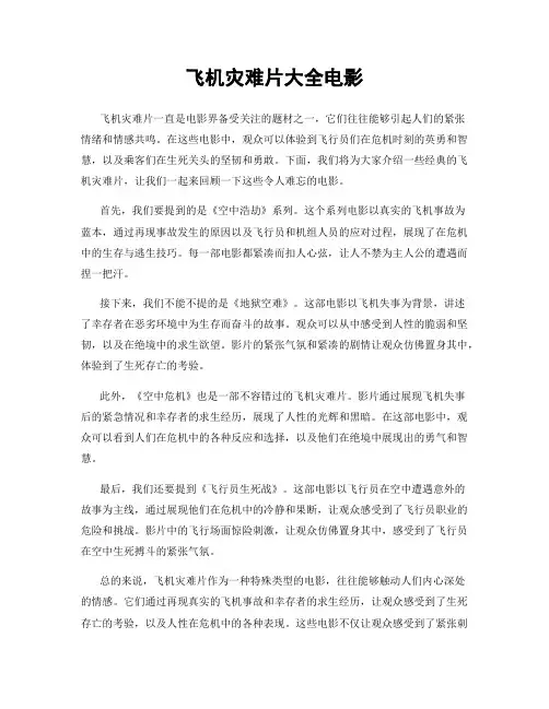 飞机灾难片大全电影