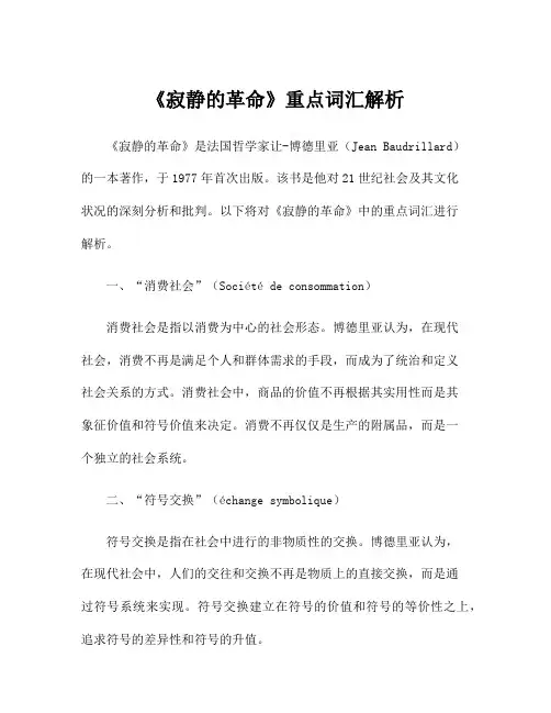 《寂静的革命》重点词汇解析