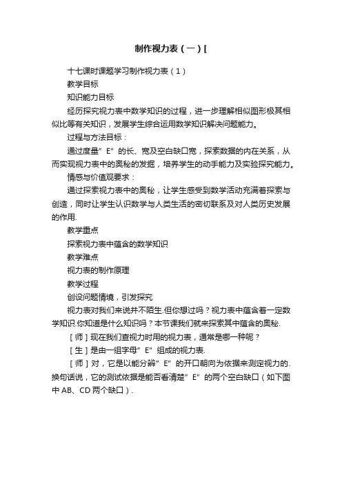 制作视力表（一）[