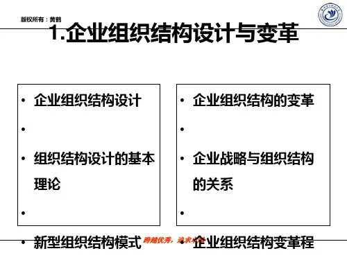 企业组织结构设计与变革概述(PPT 65张)
