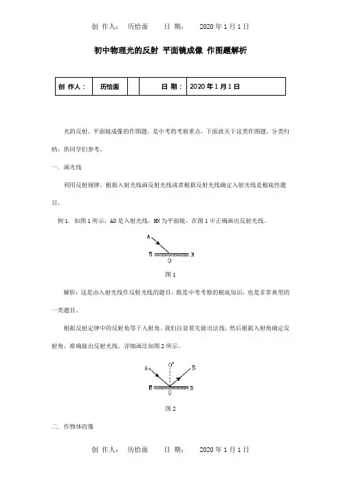 初中物理光的反射平面镜成像作图题解析专题辅导不分本试题