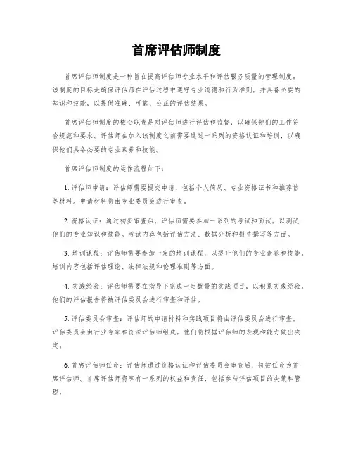 首席评估师制度