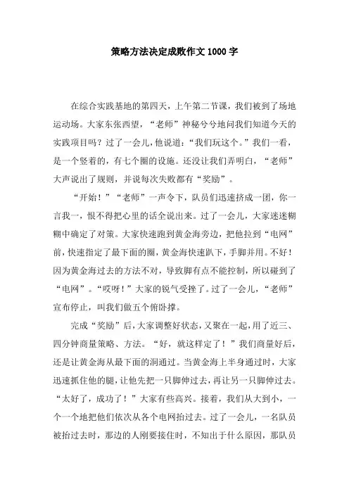 策略方法决定成败作文1000字