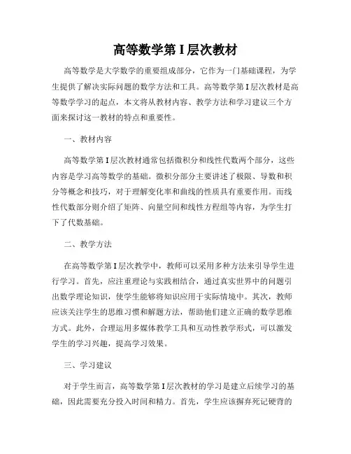 高等数学第I层次教材