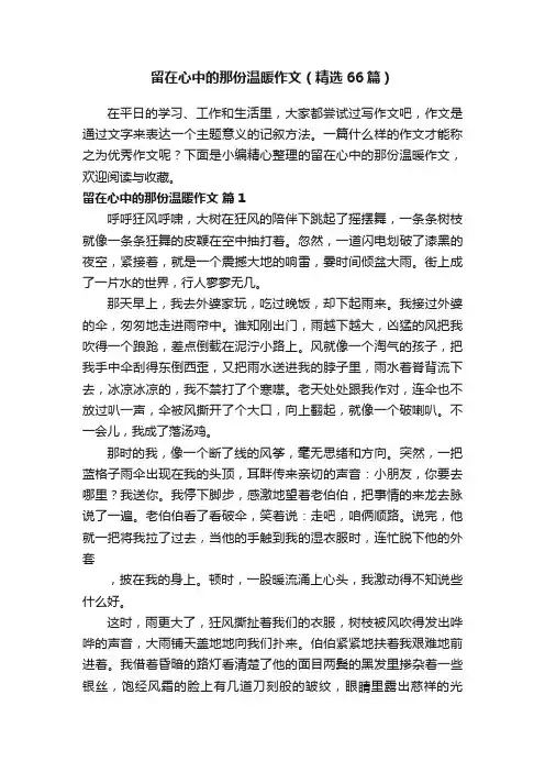 留在心中的那份温暖作文（精选66篇）