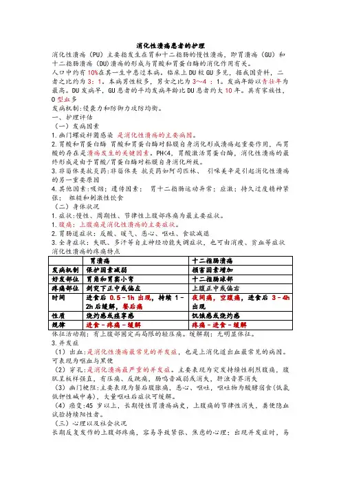 消化性溃疡患者的护理