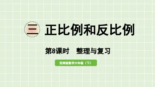 西师大版六年级下册数学三正比例和反比例整理与复习课件