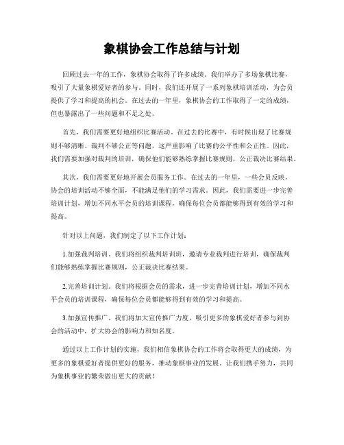 象棋协会工作总结与计划