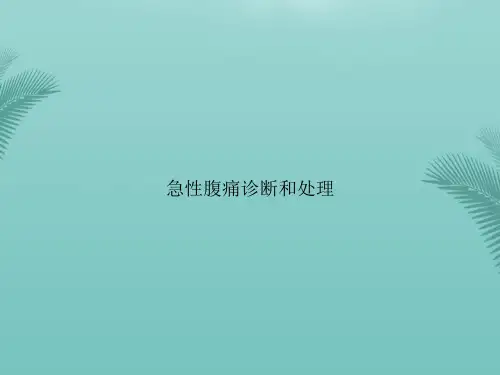 【优秀文档】急性腹痛诊断和处理PPT资料