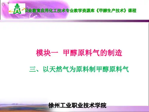 以天然气为原料制甲醇原料气(精)