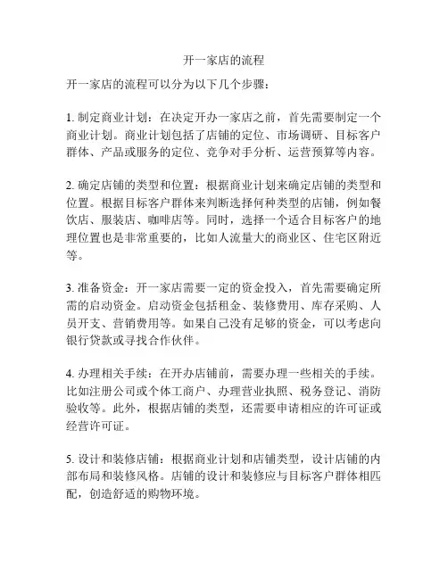 开一家店的流程