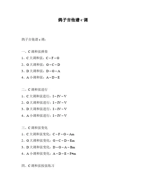 鸽子吉他谱c调