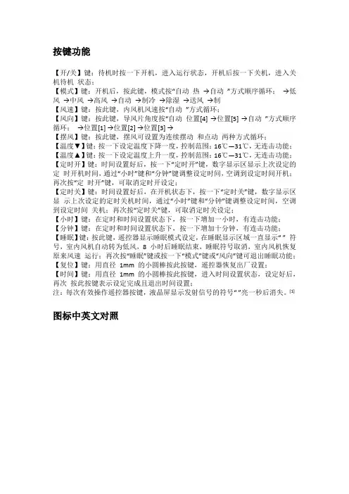空调遥控器上的图标最全面的介绍
